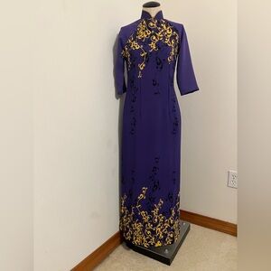 Elegant Purple and Gold size L Áo Dài